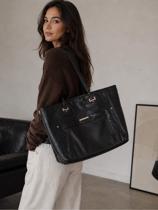 Coach Handbags - COACH Taylor 32824 Black Leather Large Tote Shoulder Bag Satchel